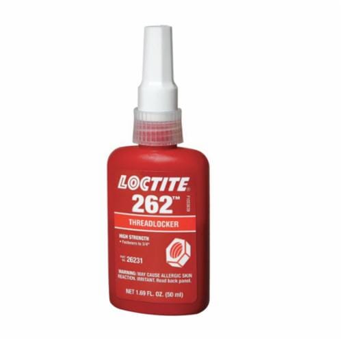 Loctite® 135374 262™ High Strength Medium Viscosity Permanent Threadlocker, 50 mL Bottle, Liquid Form, Red